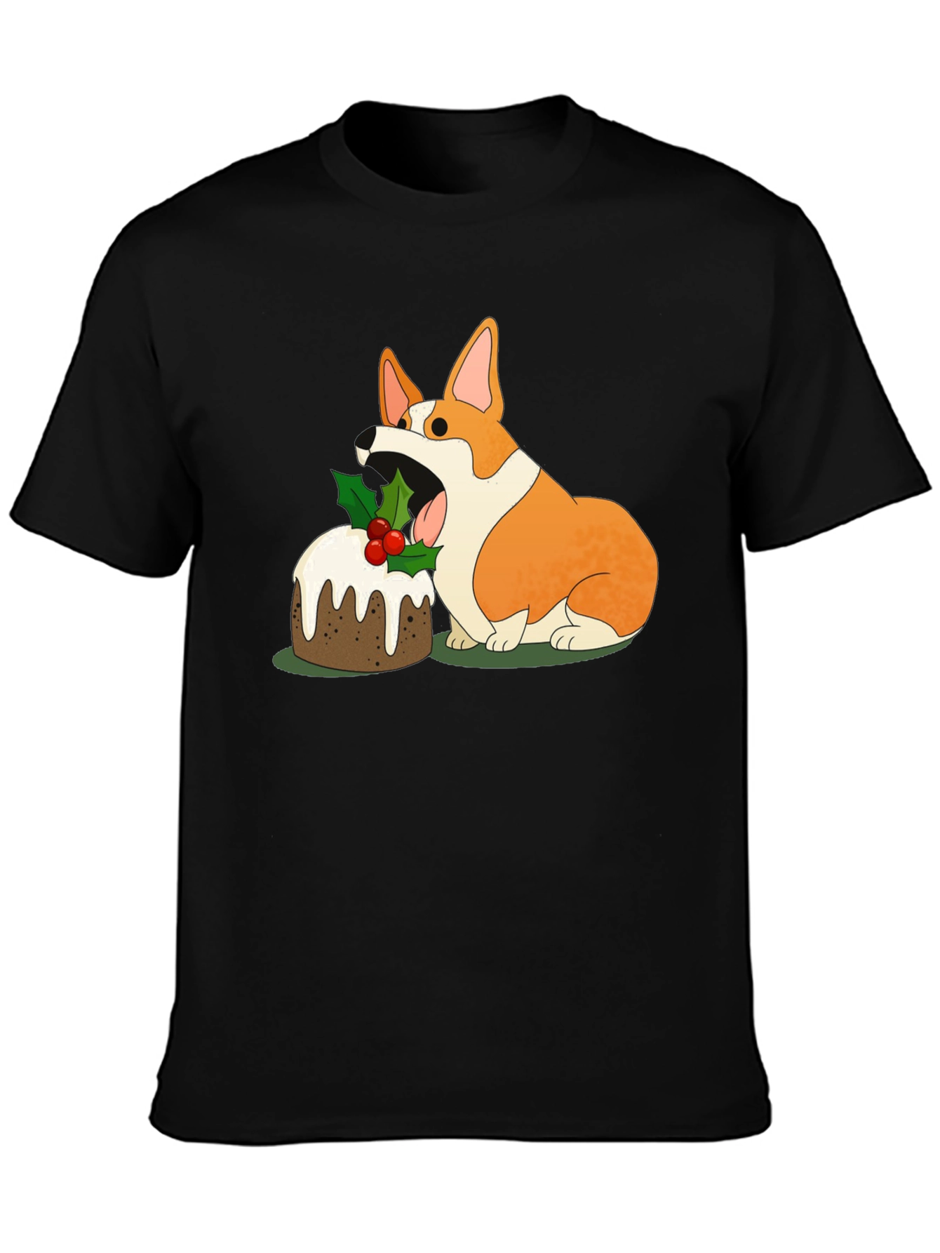 Corgi Christmas Pudding Graphic Tee