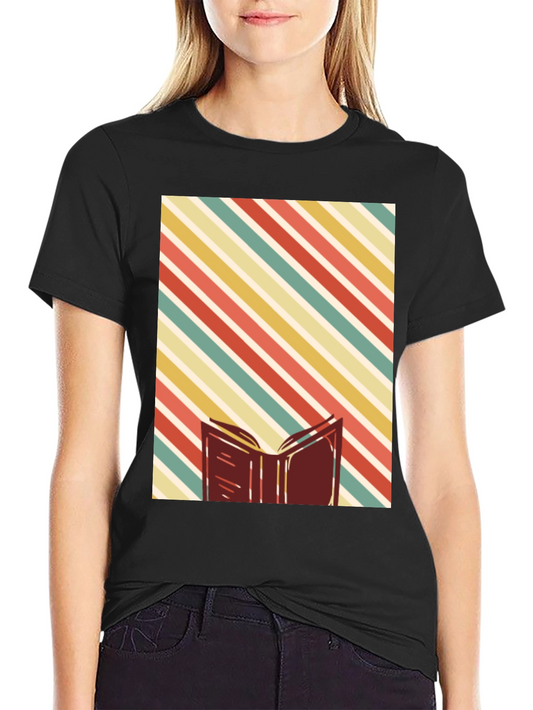 Retro Striped Book T-Shirt - Readers Delight
