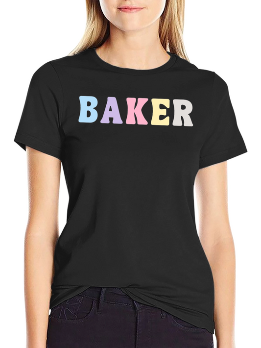 Pastel Baker T-Shirt - Black Cotton Crew Neck