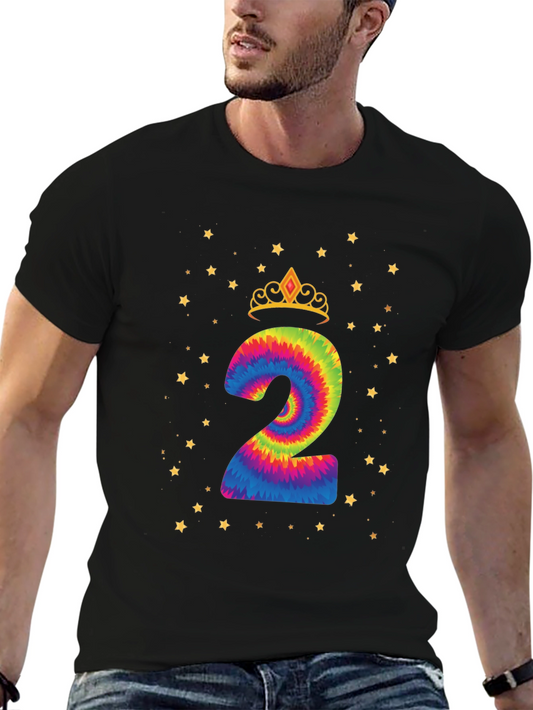 Tie-Dye Birthday Number Two T-Shirt