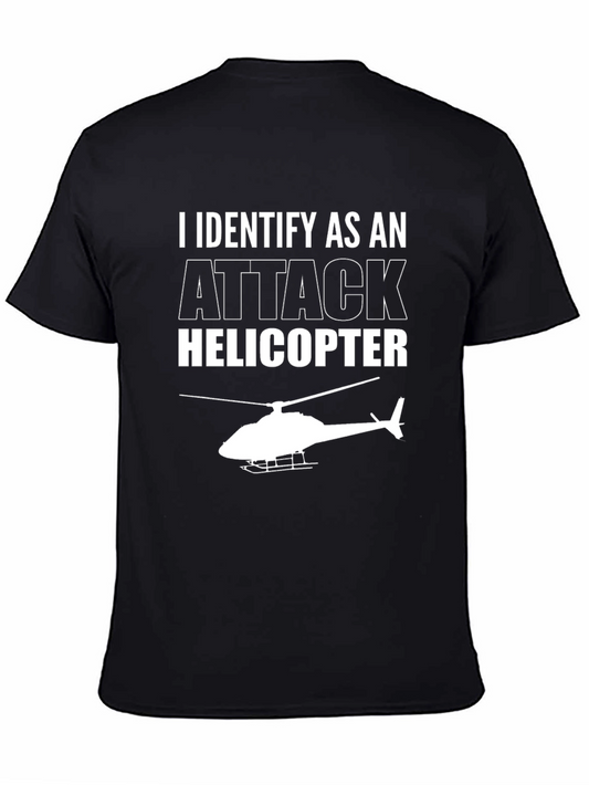 Attack Helicopter T-Shirt: I Identify As Funny Tee