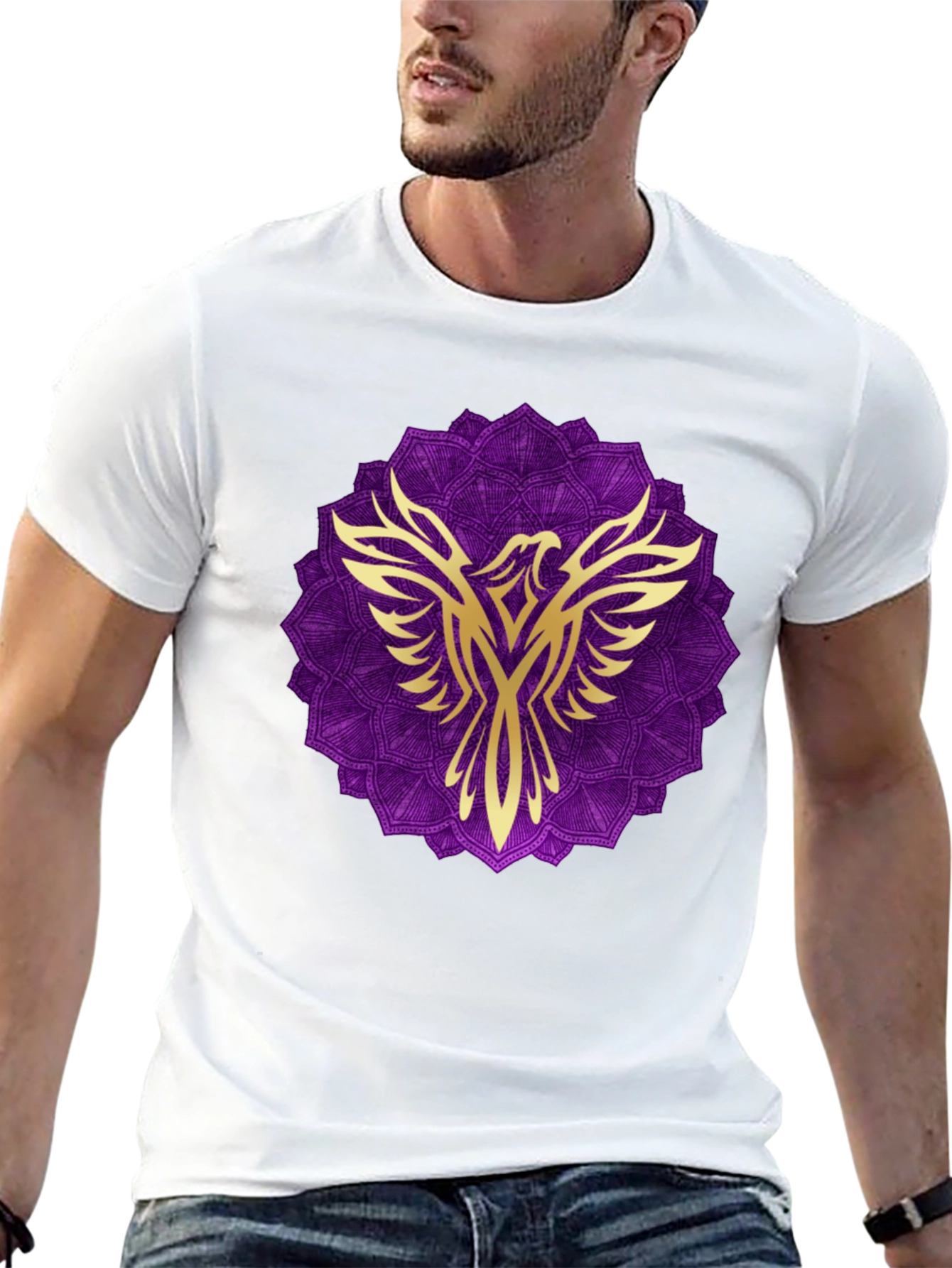 Phoenix Mandala Graphic Tee - Black
