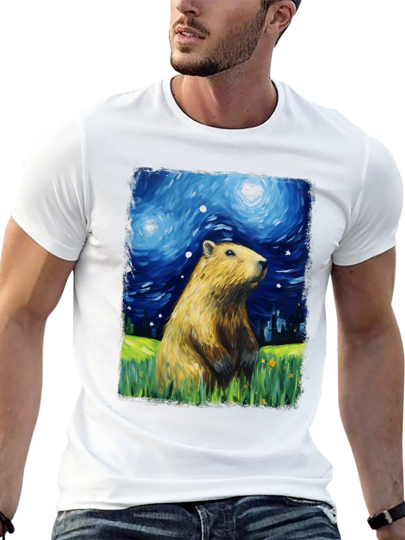 Starry Night Capybara T-Shirt