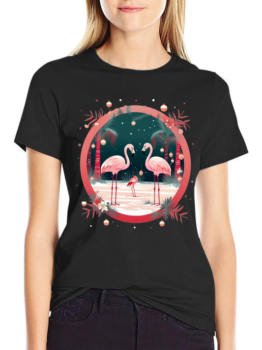 Flamingo Holiday Crew Neck Tee