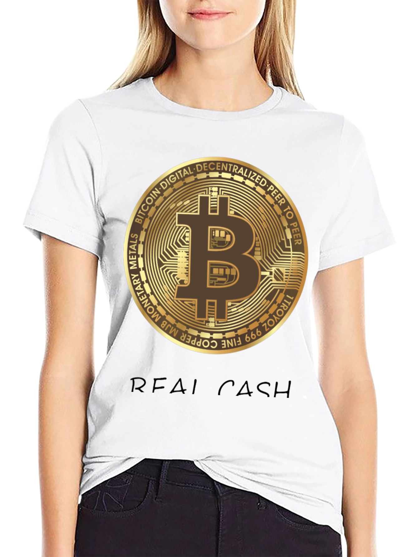 Bitcoin Real Cash Graphic Tee - Crypto T-Shirt