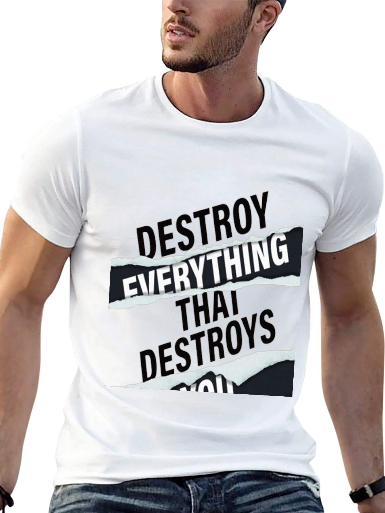 Destroy Everything Graphic Tee - Black Cotton T-Shirt