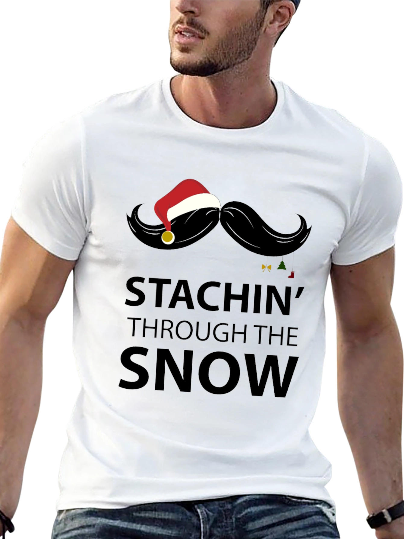 Stachin Through the Snow Christmas Graphic Tee