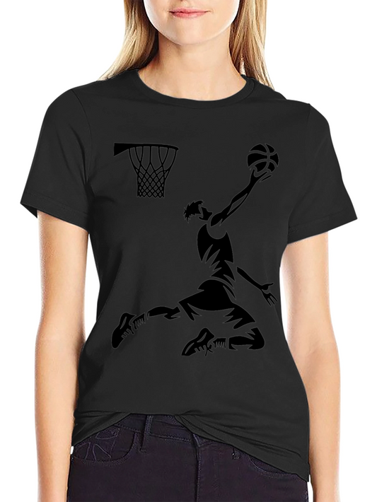 Basketball Dunk Graphic Tee - Black