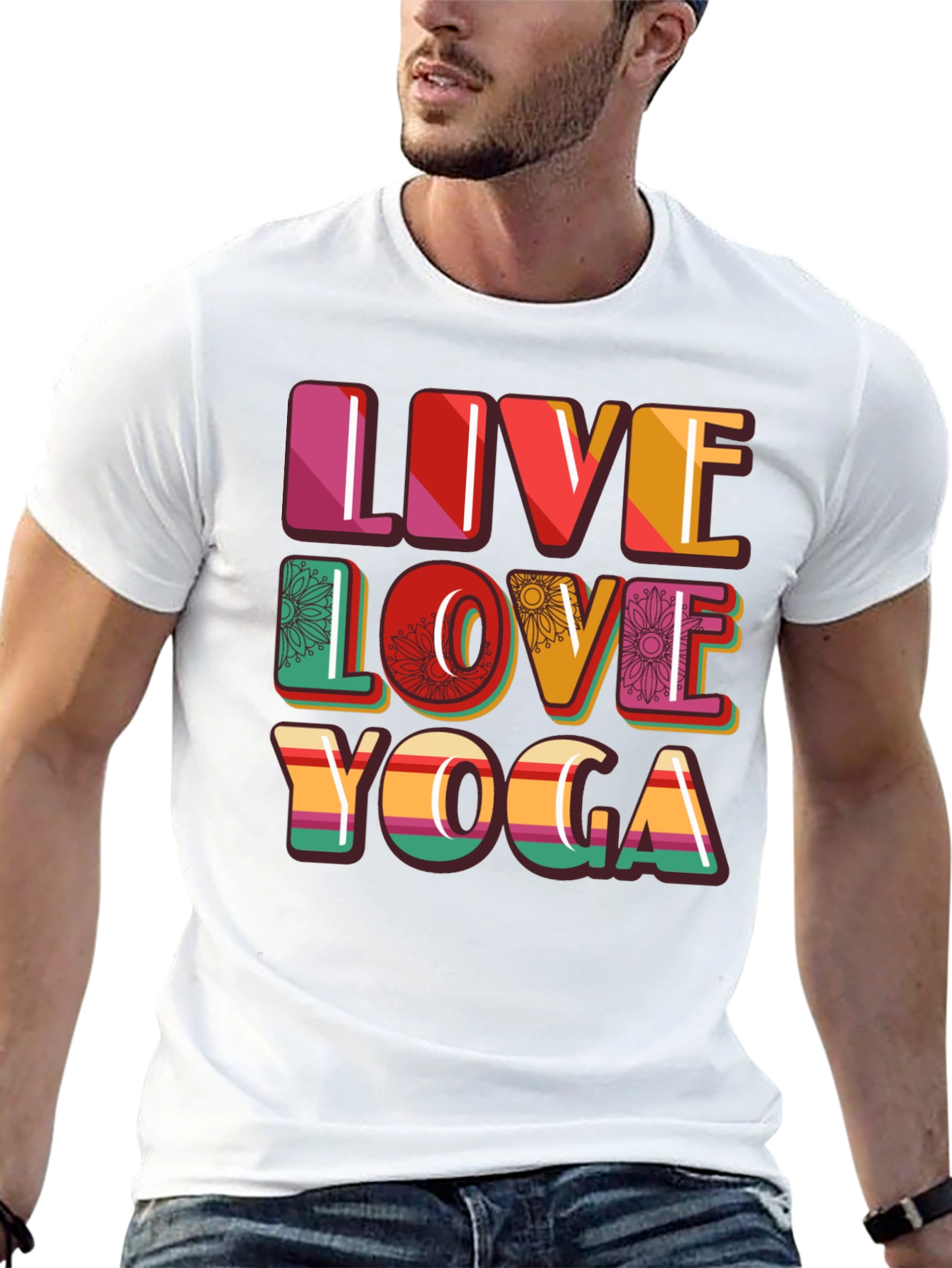 Live Love Yoga Graphic Tee - Black Casual Shirt