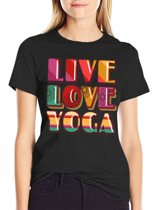 Live Love Yoga Graphic Tee - Black Casual Shirt