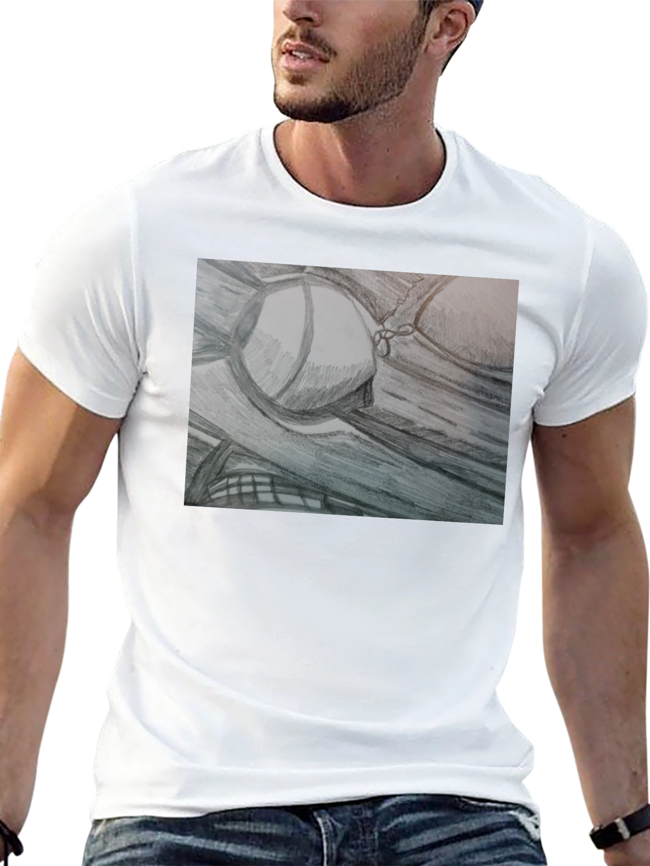 Sketch Art Tee: Unique Bra Design