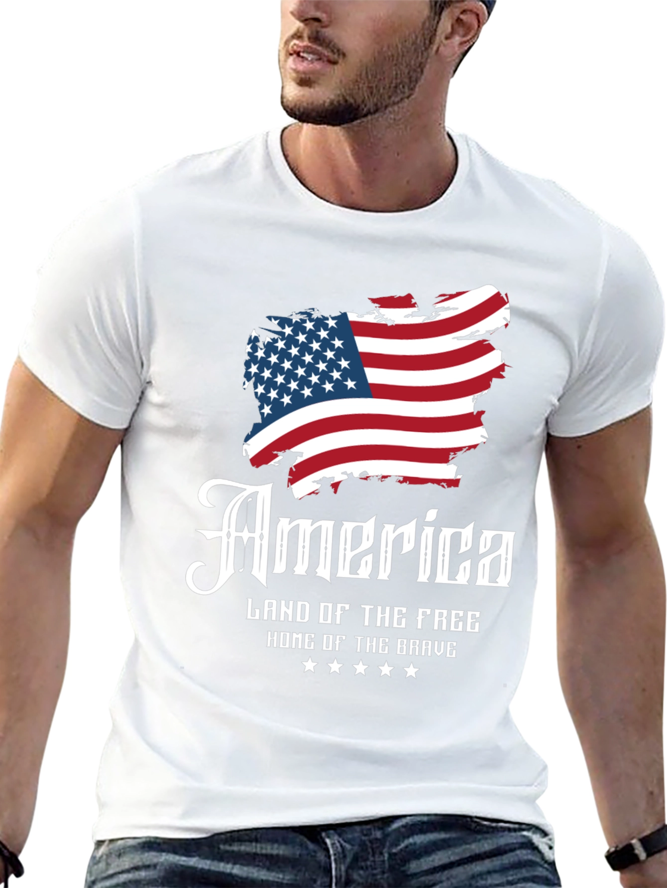 Patriotic America Land of the Free Graphic T-Shirt