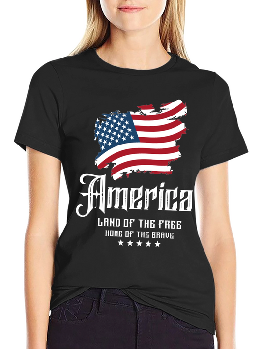 Patriotic America Land of the Free Graphic T-Shirt