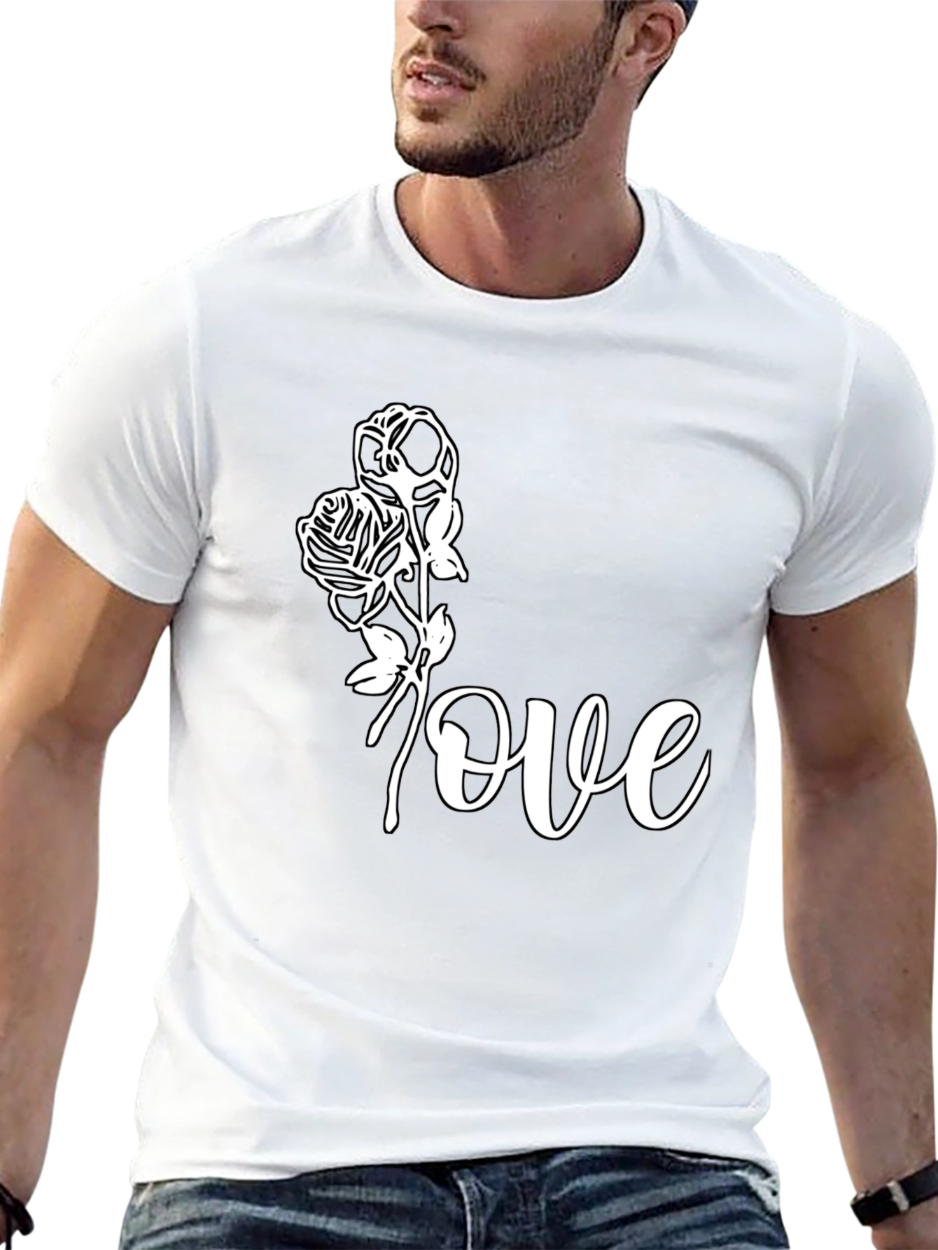 Love Roses Graphic Tee - Black