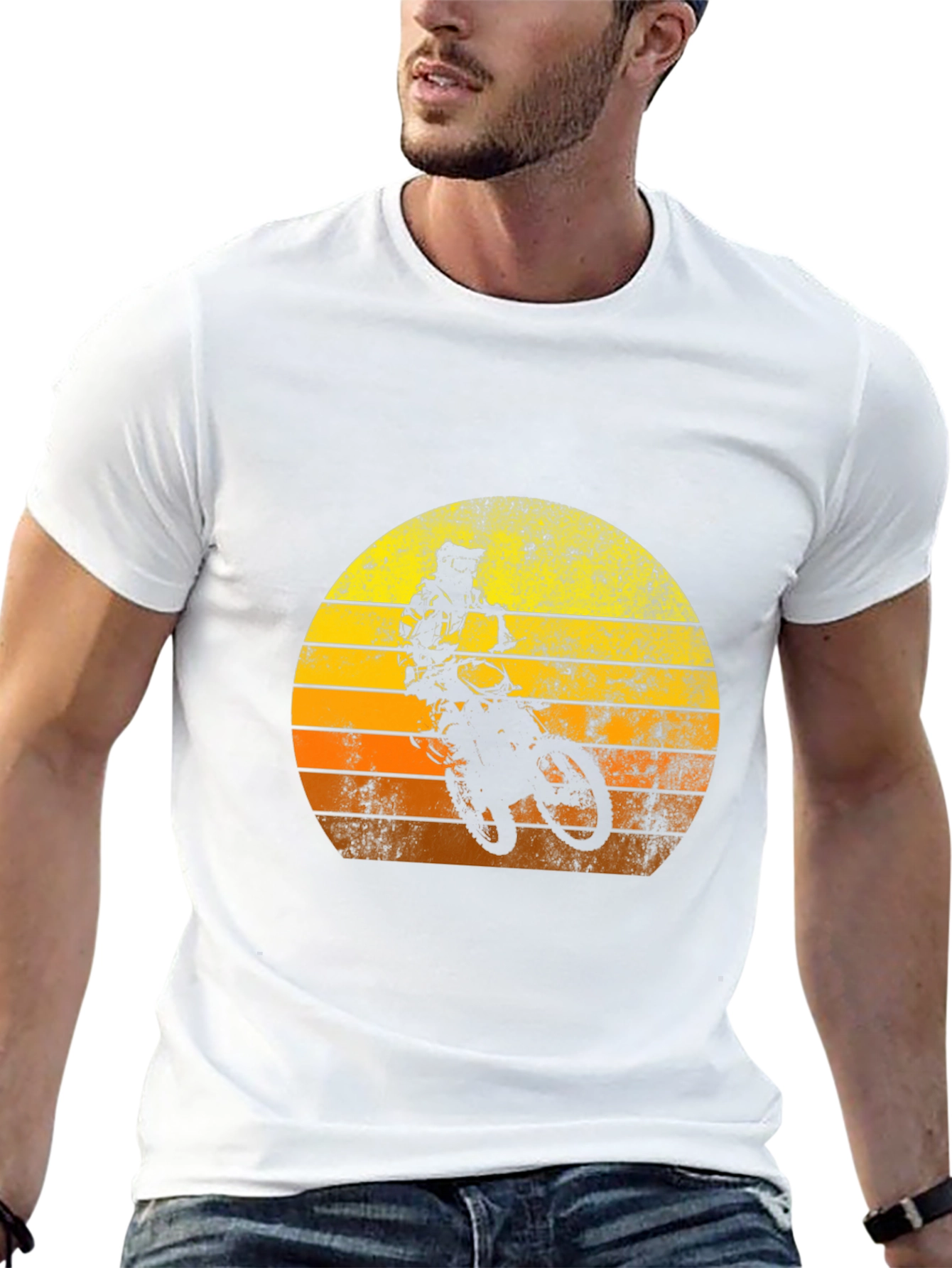 Retro Motocross Sunset T-Shirt - Black