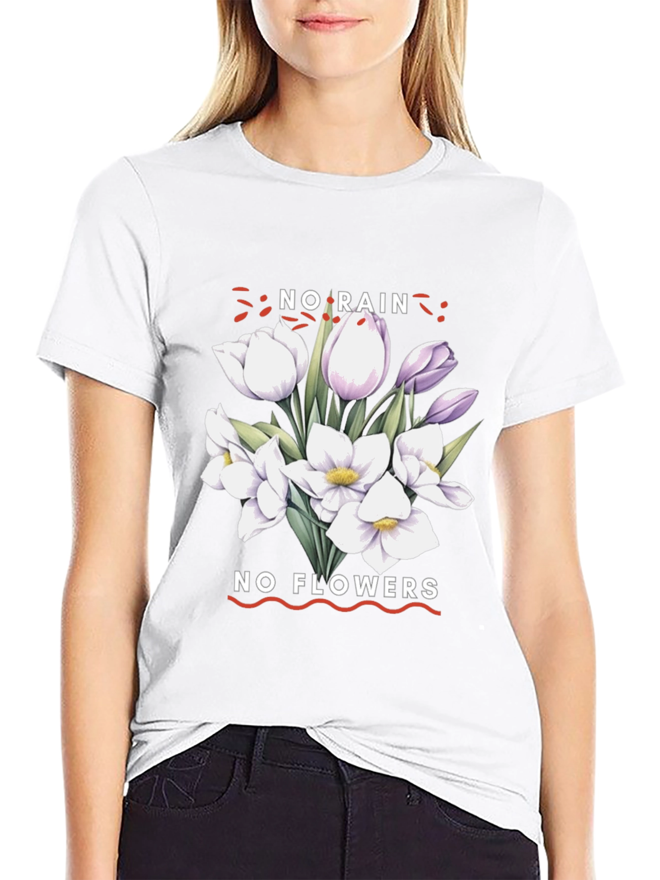 No Rain No Flowers Graphic Tee - Black