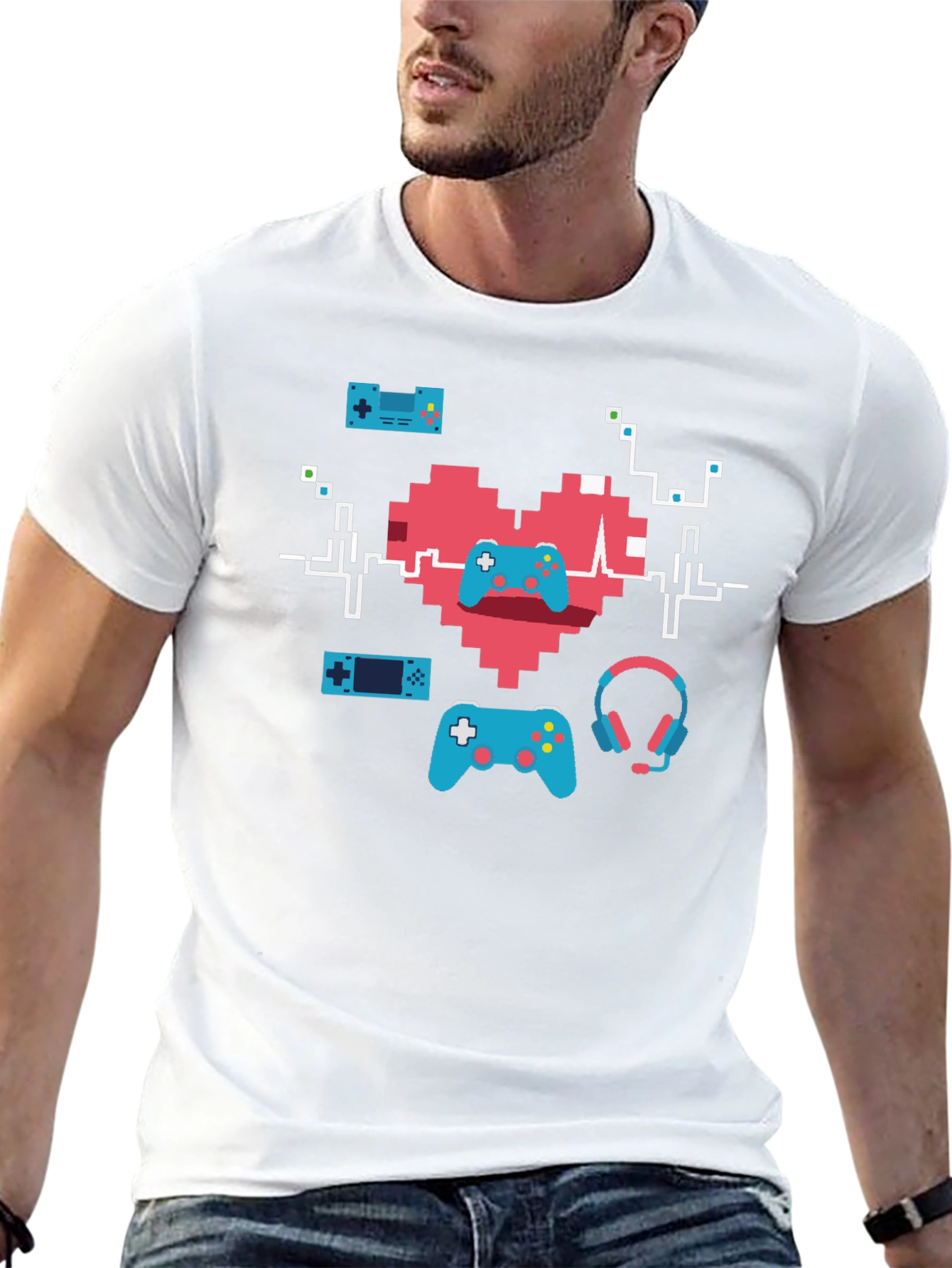 Gamer Heartbeat T-Shirt - Pixel Art Gaming Tee