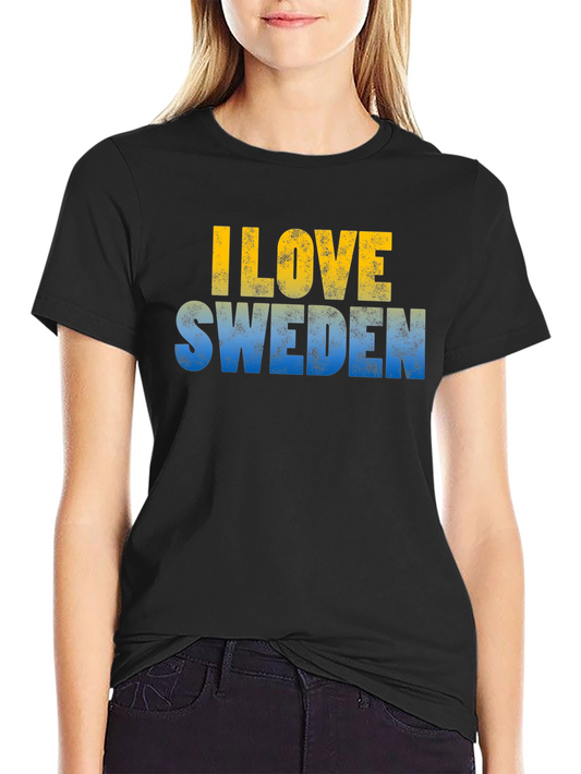 I Love Sweden T-Shirt - Sweden Flag Colors