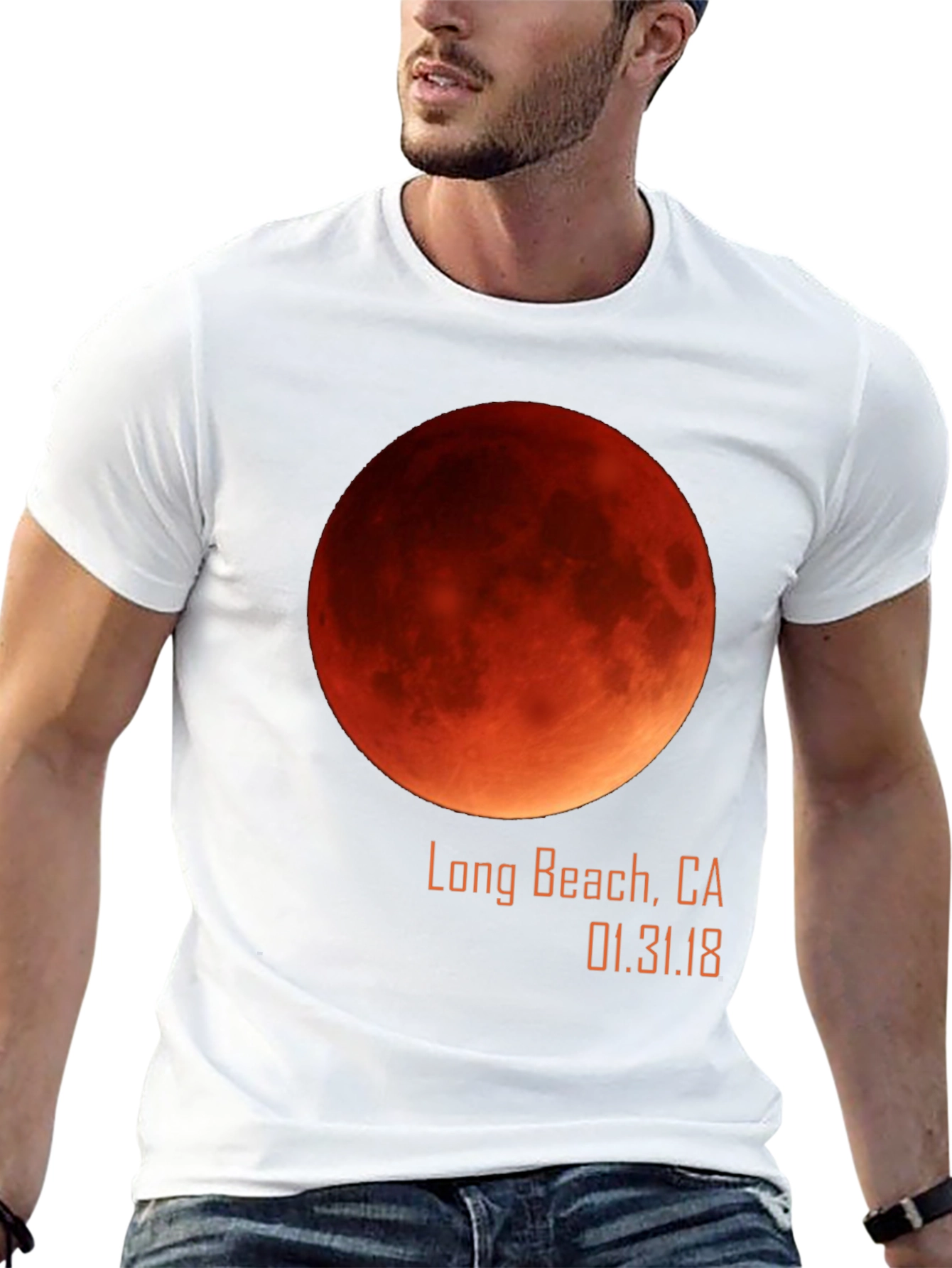 Blood Moon Long Beach CA Eclipse Graphic Tee