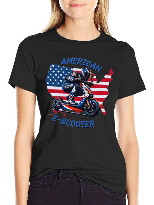 American E-Scooter Patriotic Graphic T-Shirt