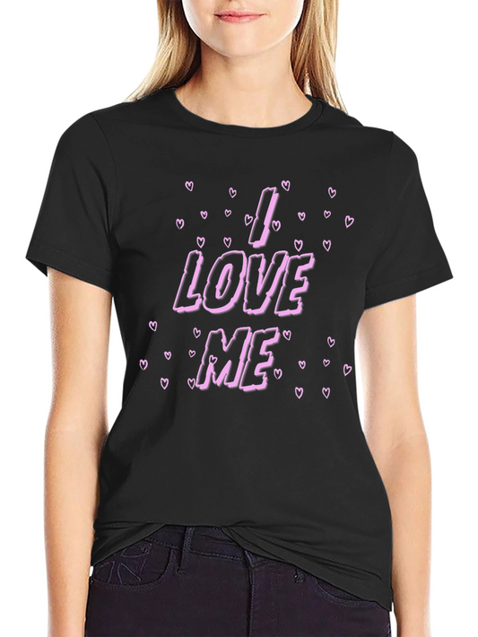 I Love Me Graphic Tee - Black Crew Neck T-Shirt