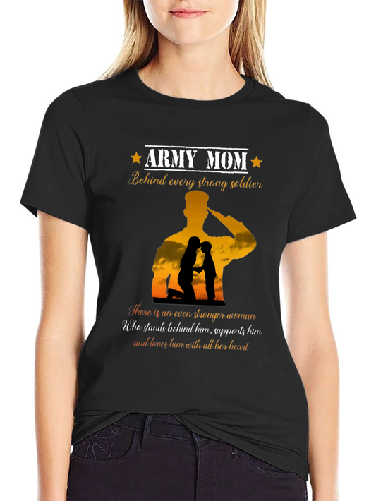 Army Mom T-Shirt - Strong Soldier Support