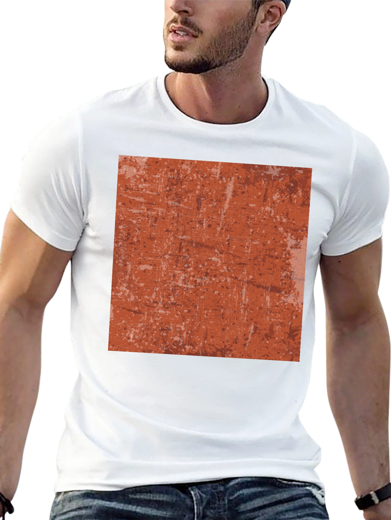 Distressed Texture Graphic Tee - Black