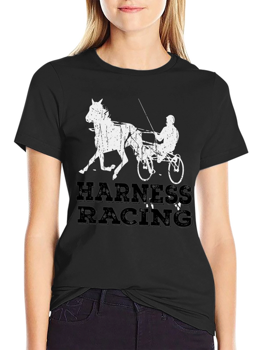 Harness Racing Graphic Tee - Black Cotton