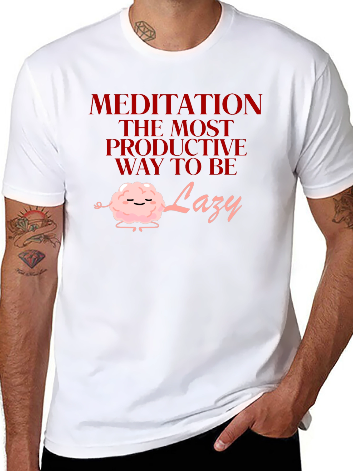 Meditation Lazy T-Shirt Funny Graphic Tee
