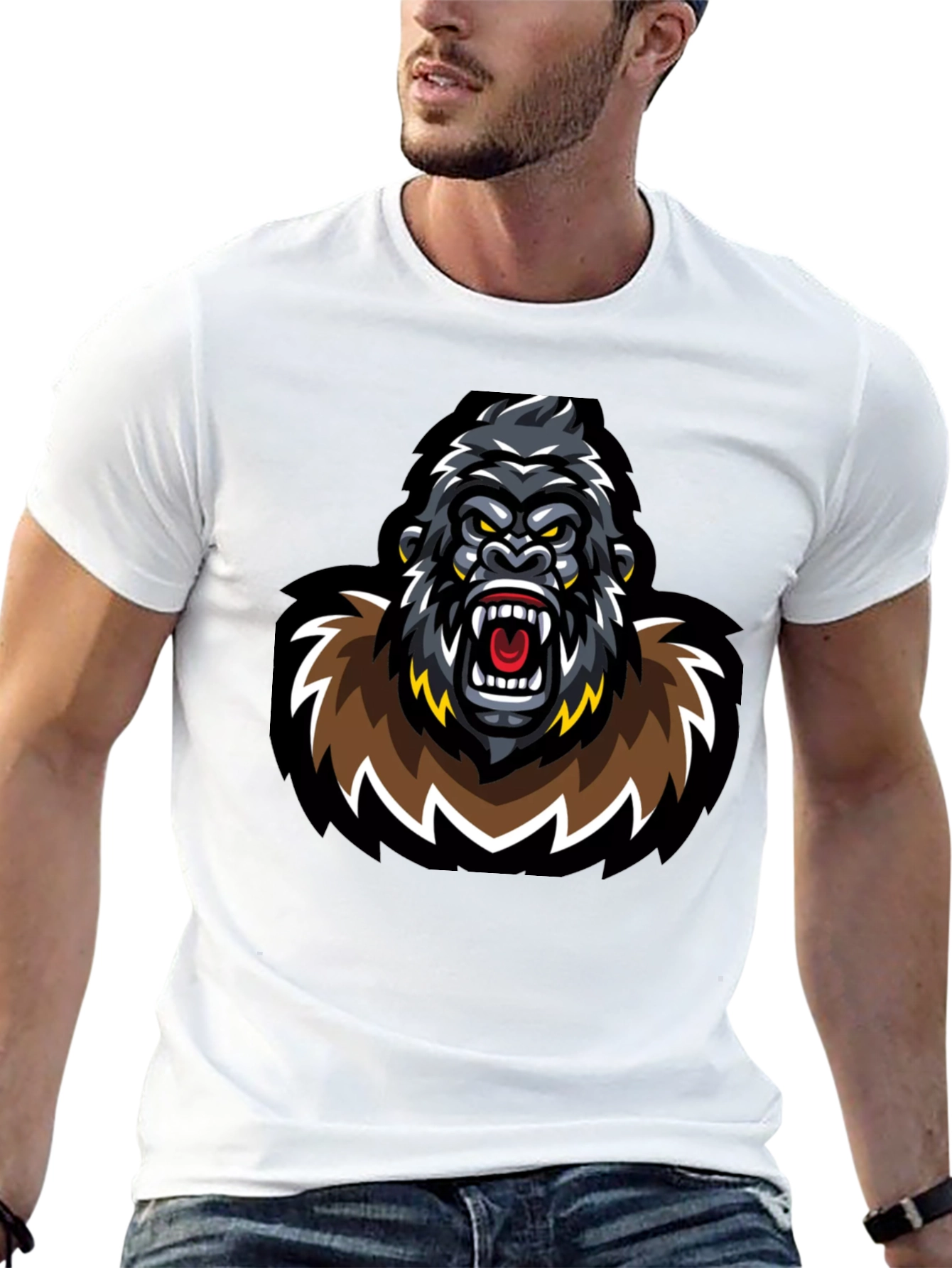 Fierce Gorilla Graphic T-Shirt - Black