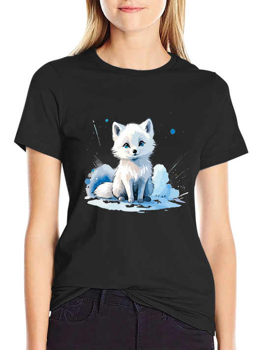 Arctic Fox Graphic Tee - Black Cotton Blend