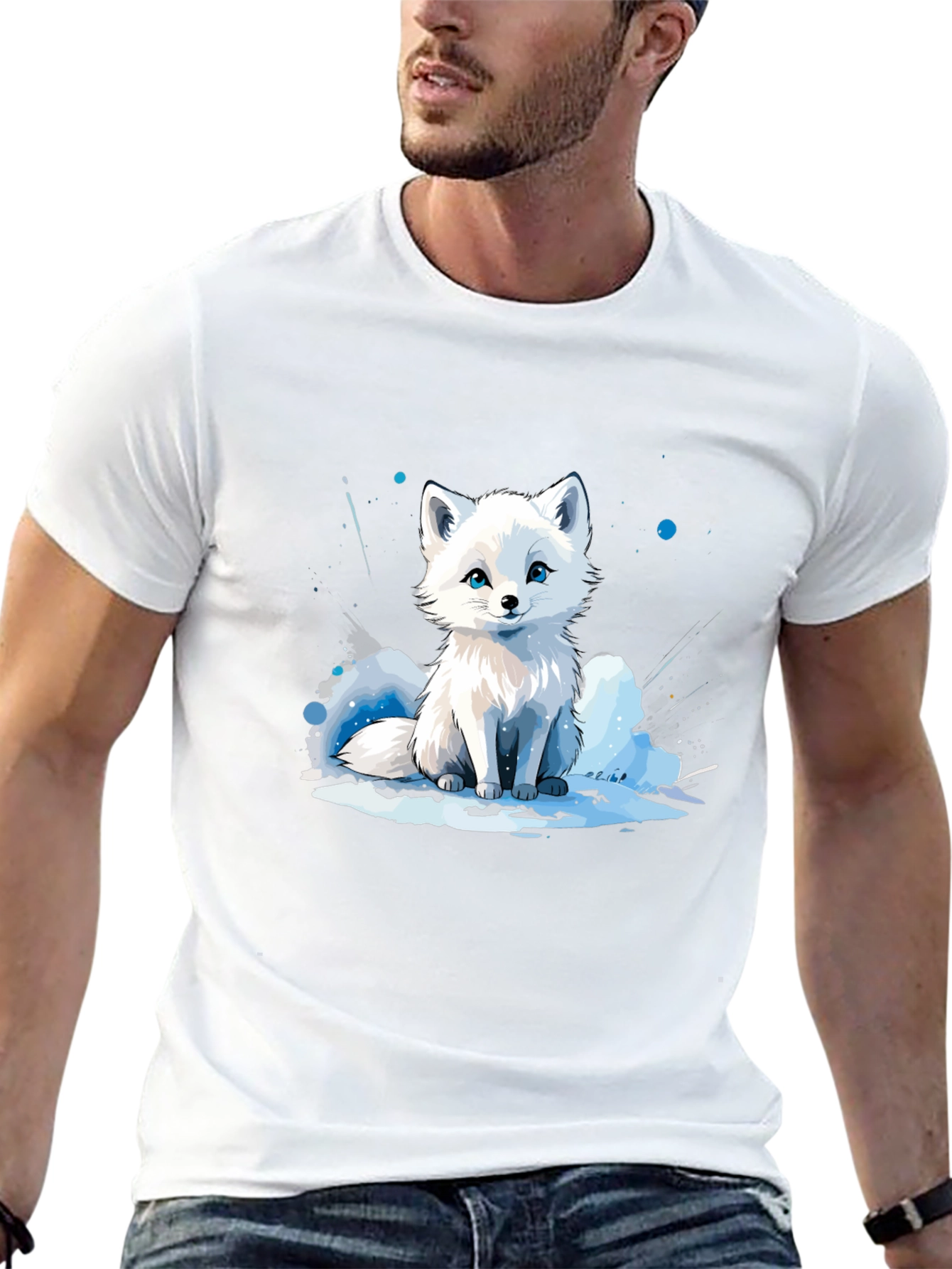 Arctic Fox Graphic Tee - Black Cotton Blend