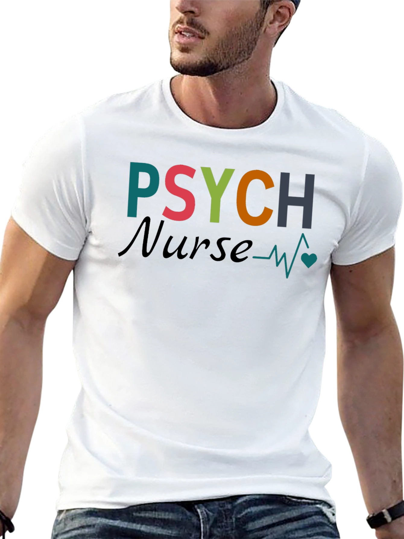 Psych Nurse T-Shirt: Heartbeat Design