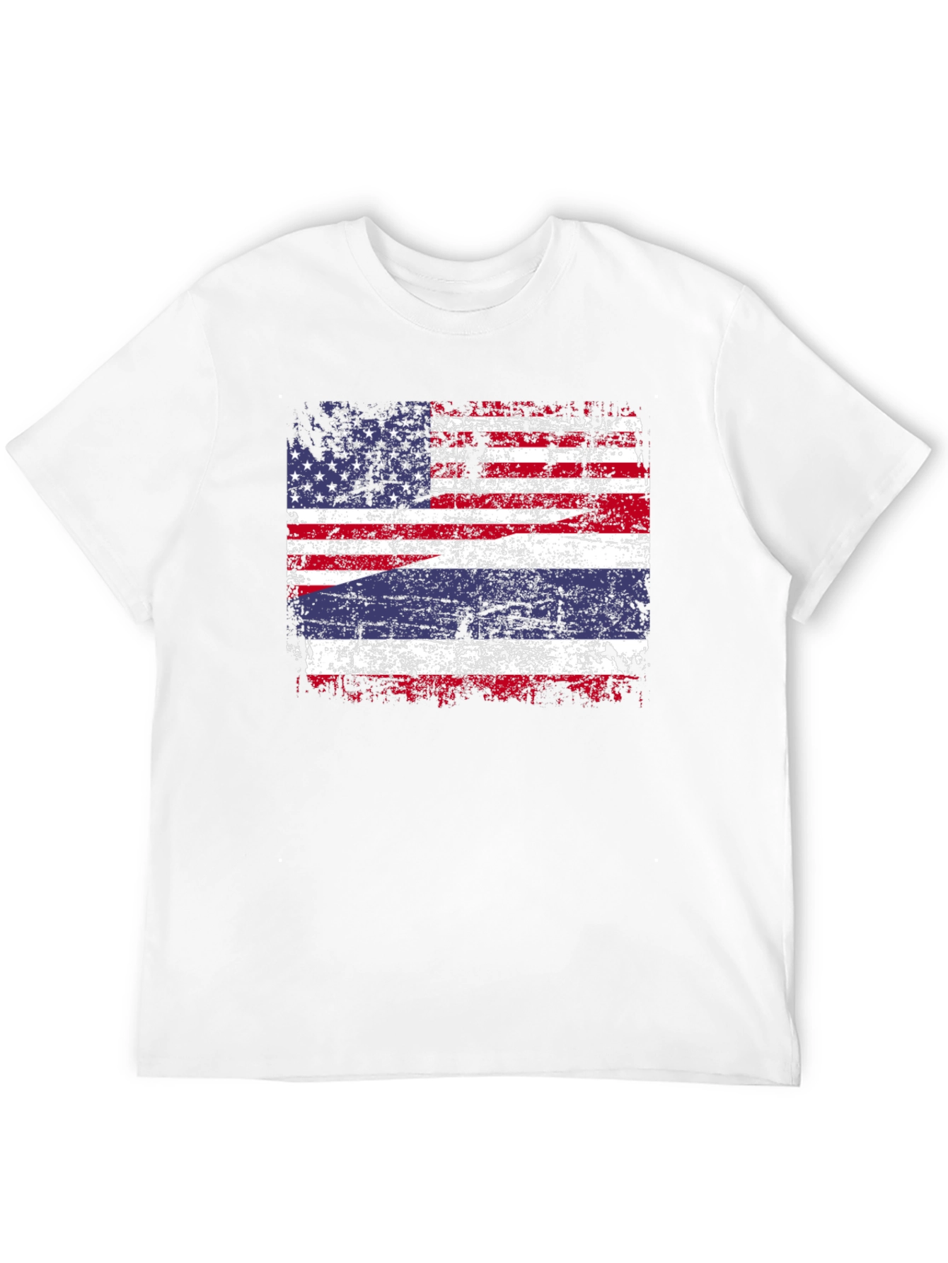USA Thailand Flag Graphic Tee - Distressed Print T-Shirt