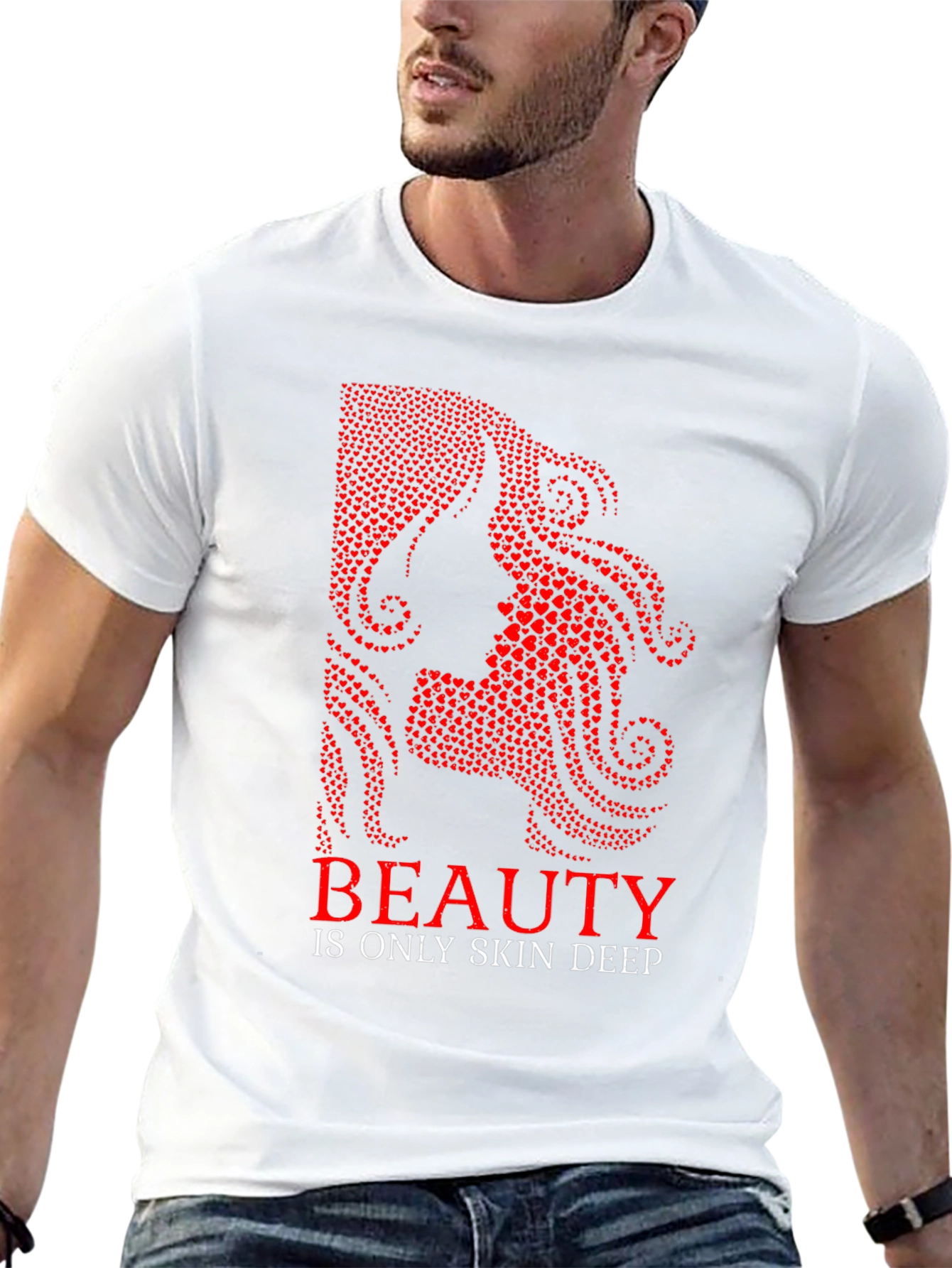 Beauty Skin Deep Heart Graphic Tee - Black