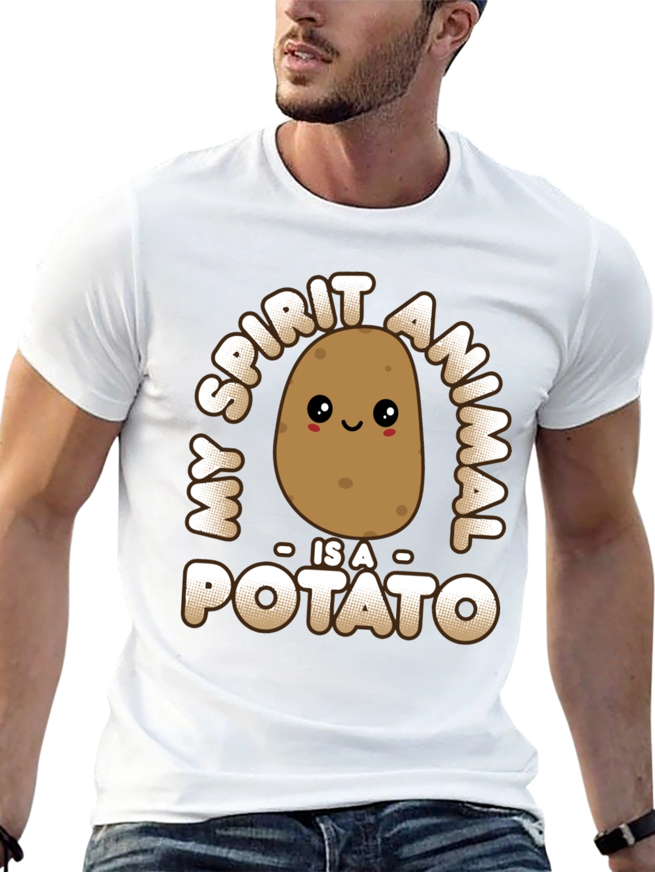 My Spirit Animal Is A Potato Funny Graphic Tee