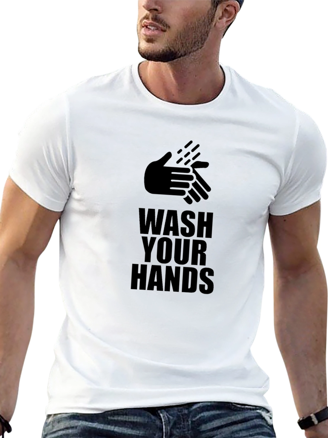 Wash Your Hands Graphic Tee - Black