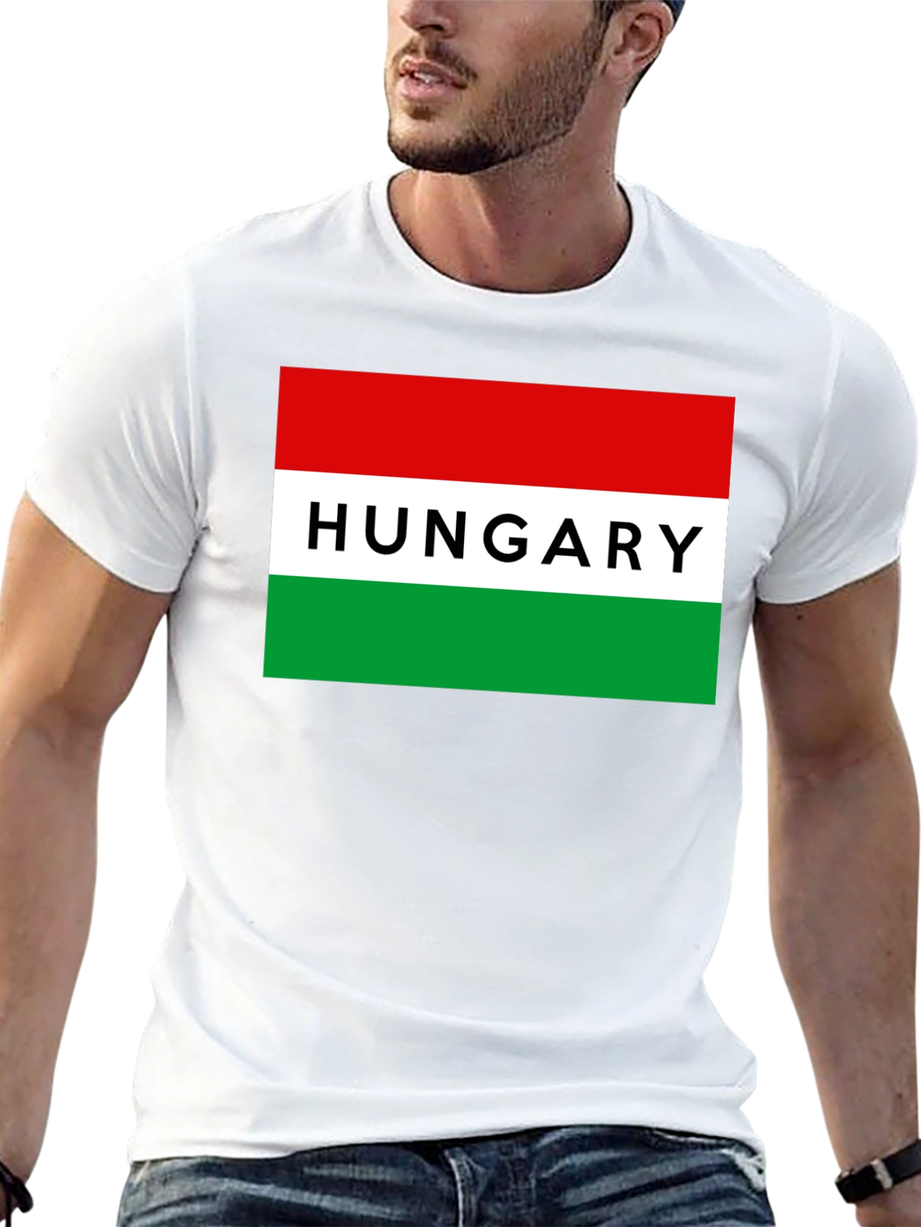 Hungary Flag T-Shirt - Black Cotton Tee