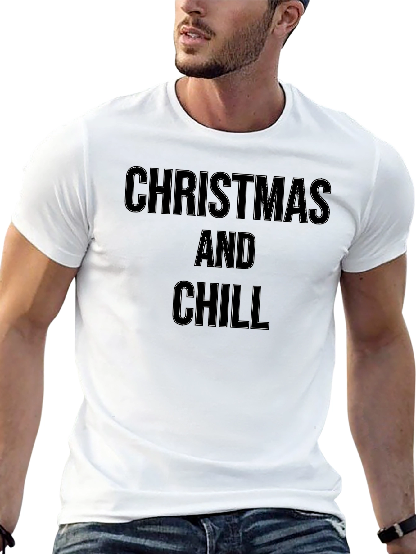 Christmas and Chill Black Graphic Tee