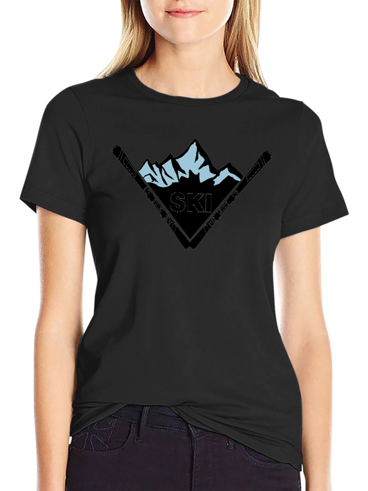 Mountain Ski Graphic Black T-Shirt
