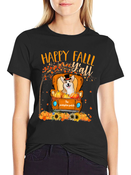 Happy Fall Yall Pumpkin Patch Dog T-Shirt