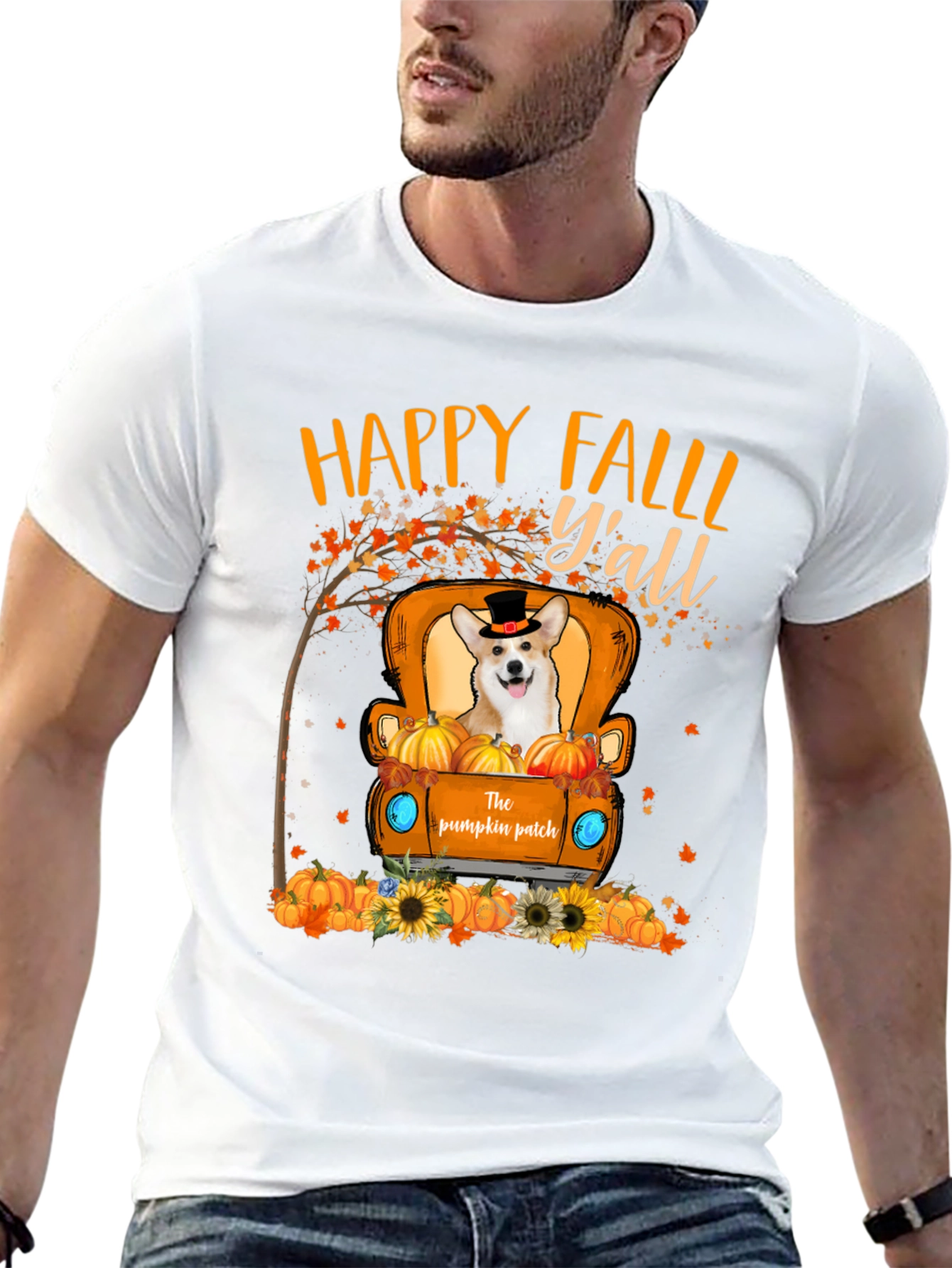 Happy Fall Yall Pumpkin Patch Dog T-Shirt