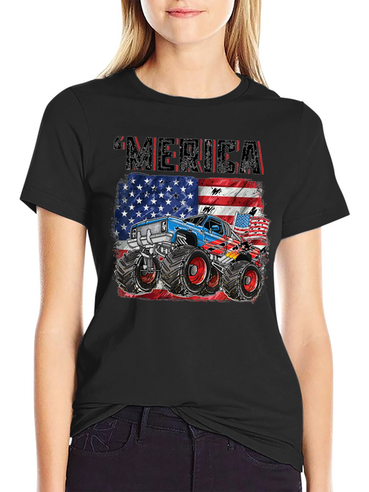 Patriotic Monster Truck Merica T-Shirt