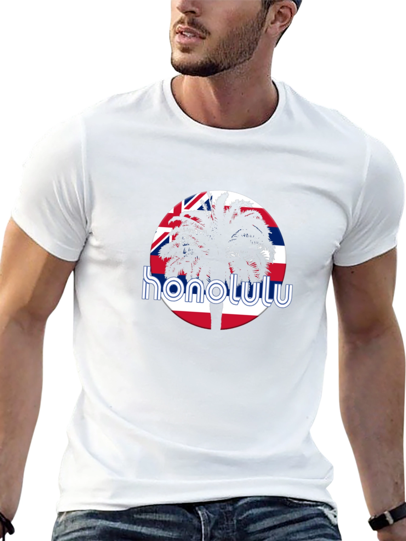 Honolulu Graphic Tee - Tropical Palm Tree T-Shirt