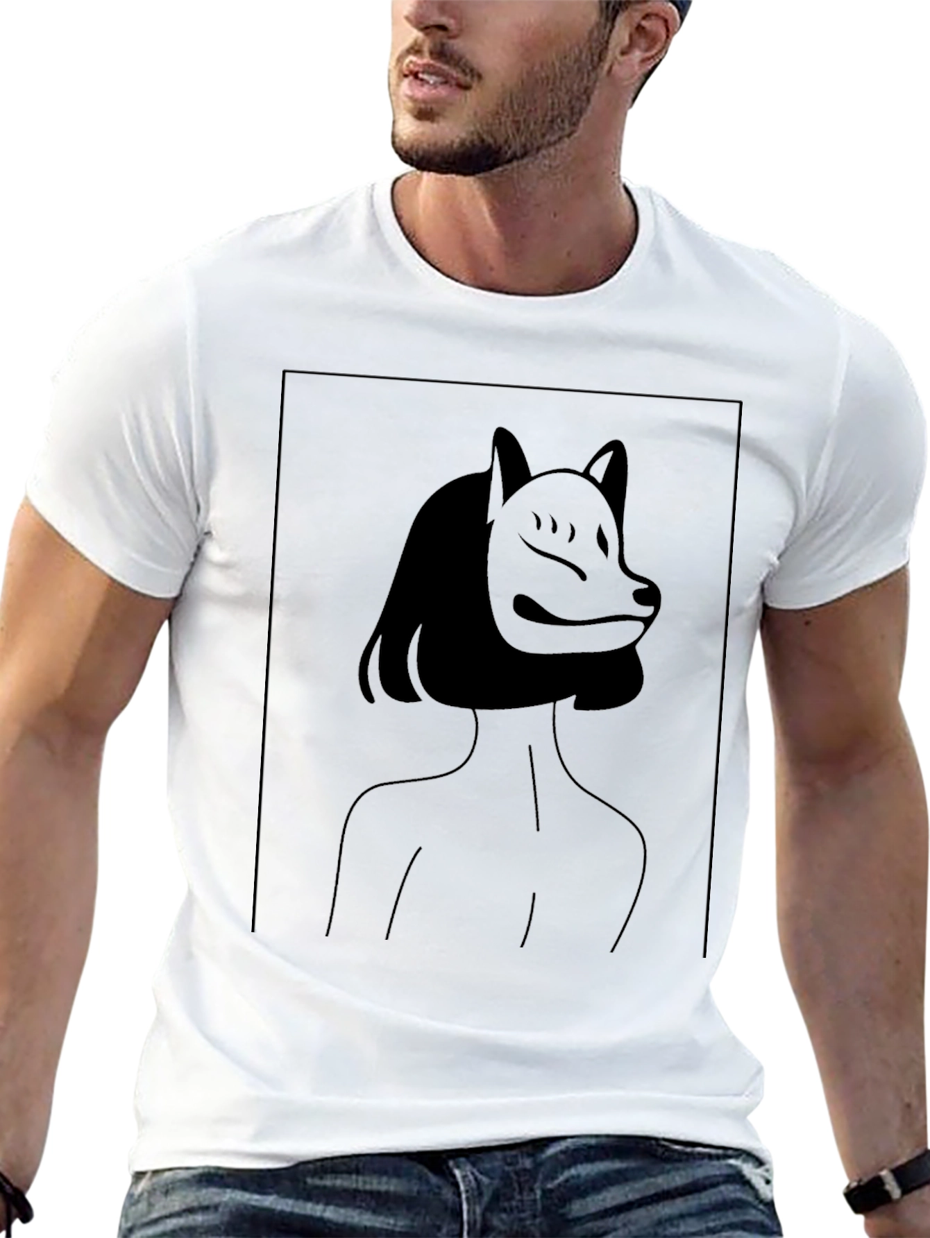 Abstract Fox Mask Graphic Tee