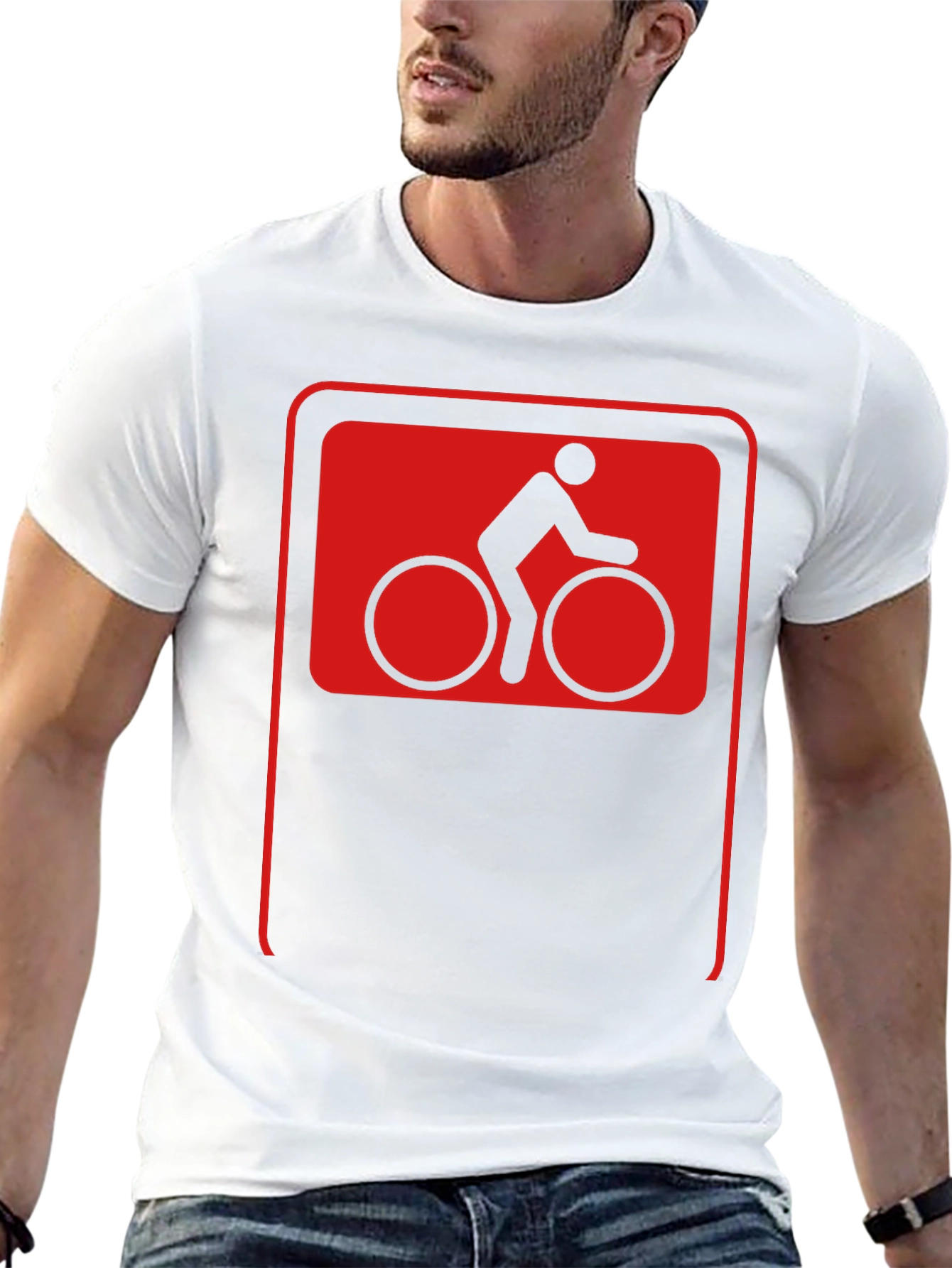 Cool Cyclist Sign Black T-Shirt
