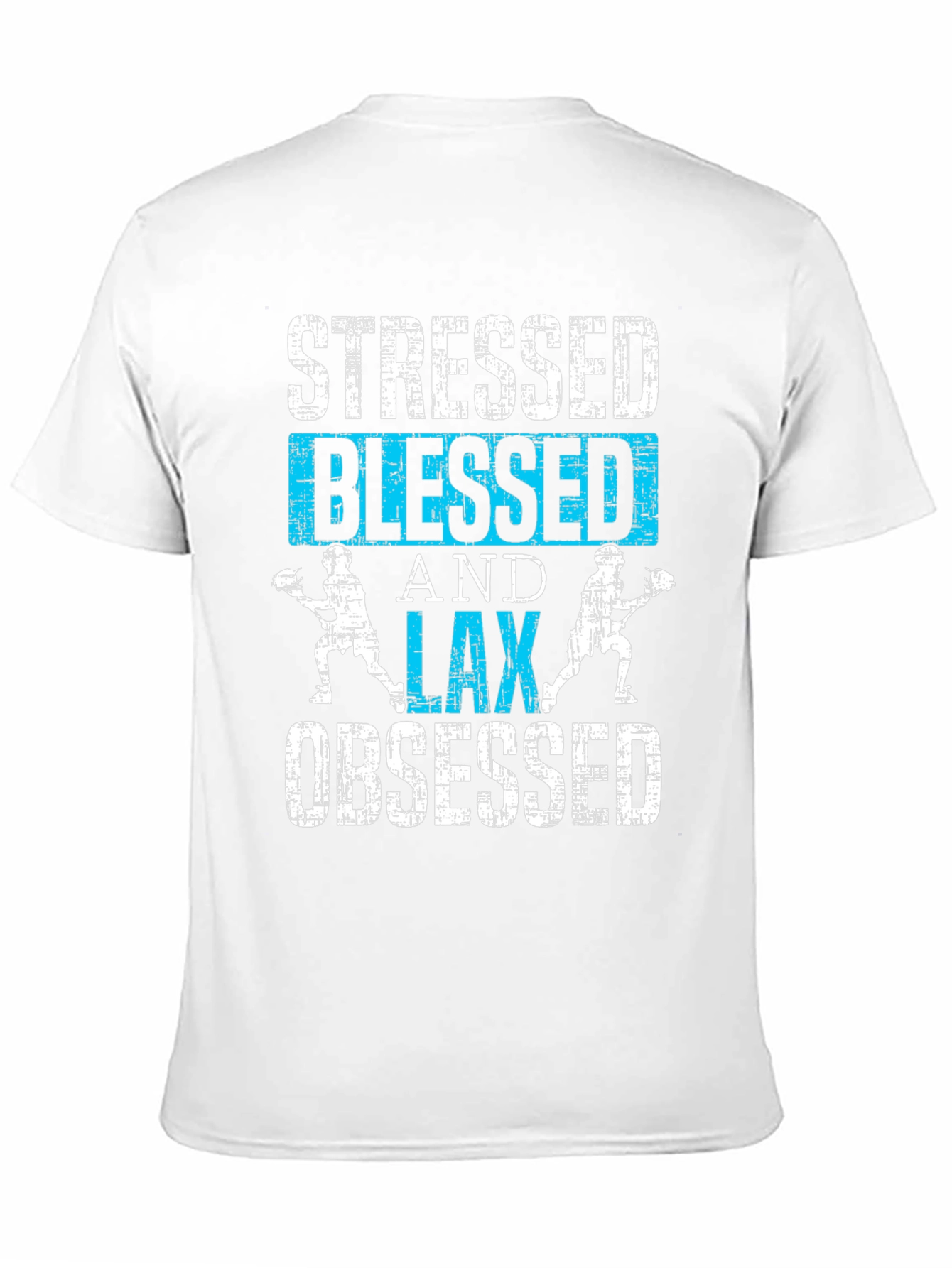 Stressed Blessed Lax Obsessed Black T-Shirt