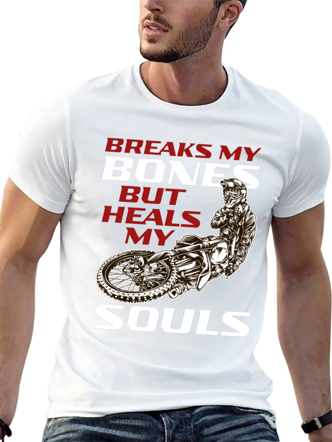 Breaks My Bones Heals My Soul Motocross T-Shirt