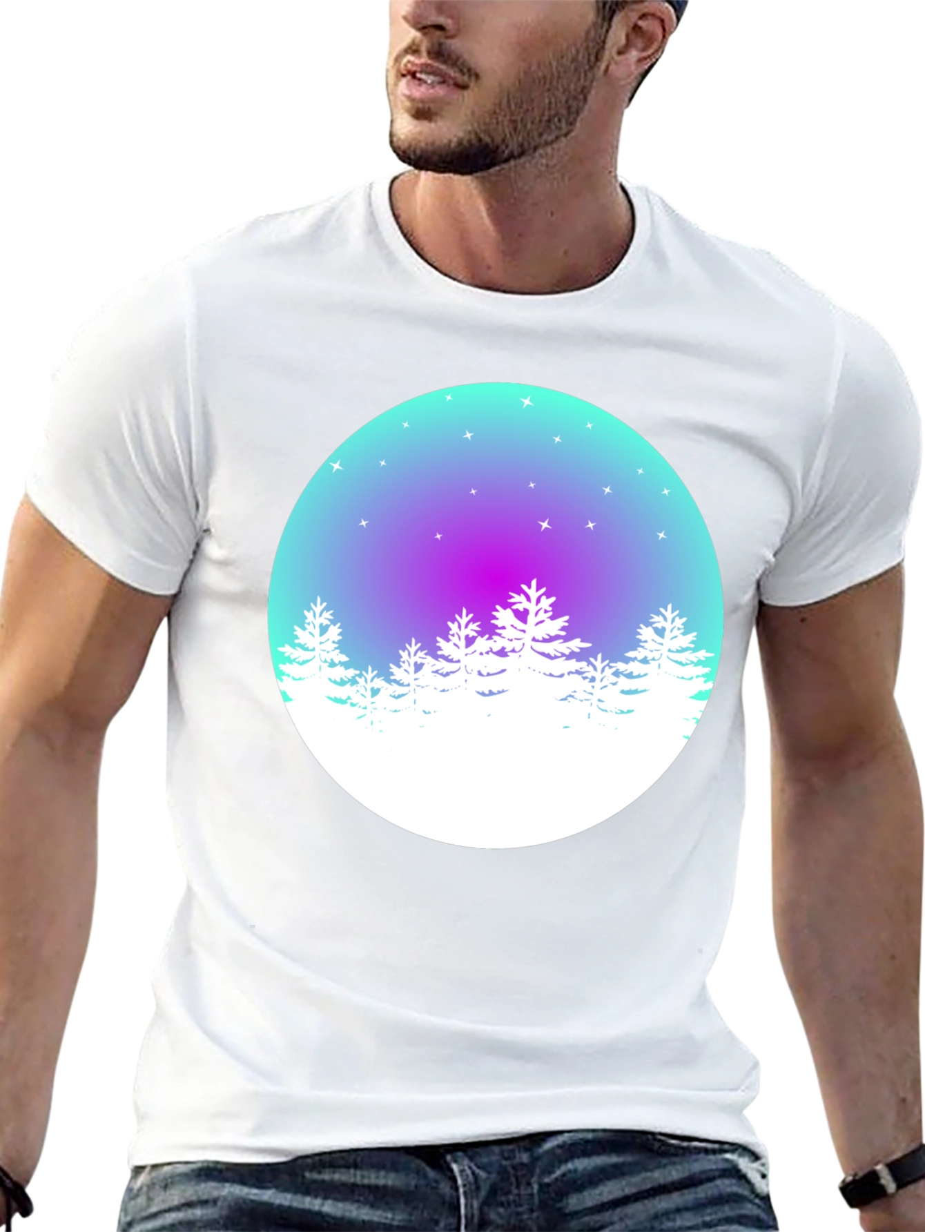Winter Forest Graphic Tee - Mens Black T-Shirt