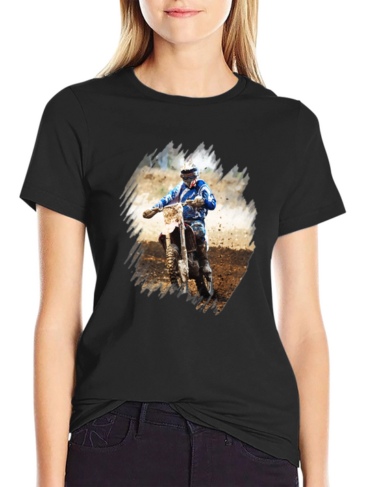 Motocross Rider Graphic Tee - Black